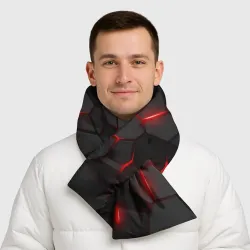 Шарф-пуховик 3D Плиты с красной подсветкой - фото 2