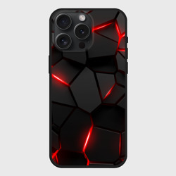 Чехол силиконовый для Apple iPhone 15 Pro Мax матовый Плиты с красной подсветкой