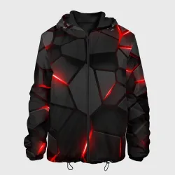 Мужская куртка 3D Плиты с красной подсветкой