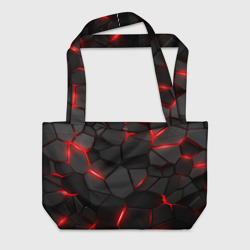 Пляжная сумка 3D Плиты с красной подсветкой