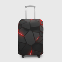 Чехол для чемодана 3D Плиты с красной подсветкой