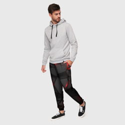 Мужские брюки 3D Плиты с красной подсветкой - фото 2