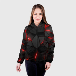 Женская куртка 3D Плиты с красной подсветкой - фото 2