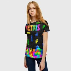 Женская футболка 3D Фильм Тетрис с логотипом - фото 2