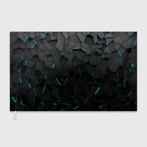 Флаг 3D Плиты с синей неоновой подсветкой