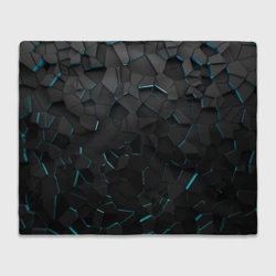 Плед 3D Плиты с синей неоновой подсветкой