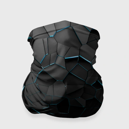 Бандана-труба 3D Плиты с синей неоновой подсветкой