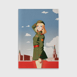 Обложка для паспорта матовая кожа Боевая девчонка