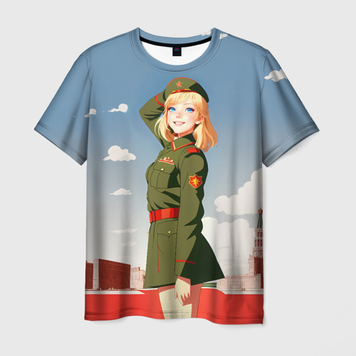 Мужская футболка 3D Боевая девчонка, цвет 3D печать