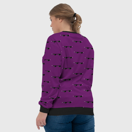 Женский свитшот 3D с принтом Вот Это Да Фиолетовый, вид сзади #2