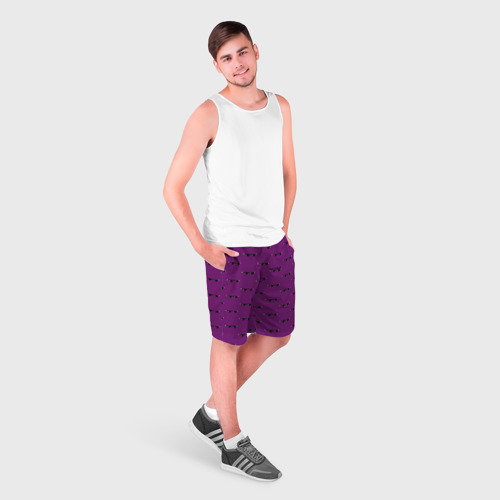 Мужские шорты 3D с принтом Вот Это Да Фиолетовый, фото на моделе #1
