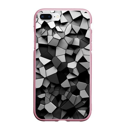 Чехол для iPhone 7Plus/8 Plus матовый с принтом Серые стальные плиты, вид спереди #2