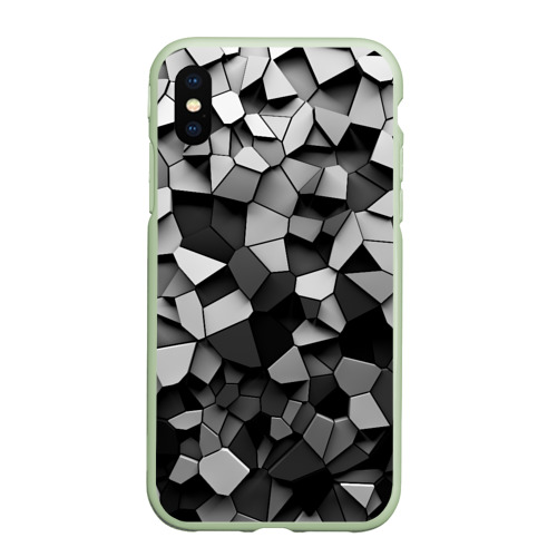 Чехол для iPhone XS Max матовый с принтом Серые стальные плиты, вид спереди #2