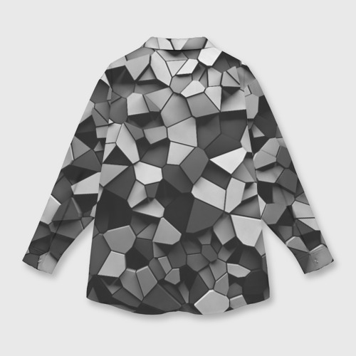 Мужская рубашка oversize 3D с принтом Серые стальные плиты, вид сзади #1