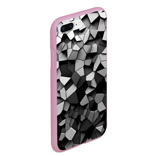 Чехол для iPhone 7Plus/8 Plus матовый с принтом Серые стальные плиты, вид сбоку #3