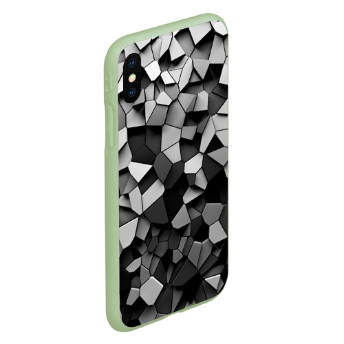Чехол для iPhone XS Max матовый с принтом Серые стальные плиты, вид сбоку #3