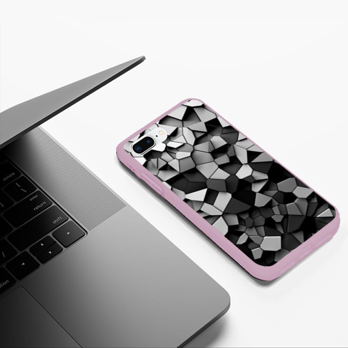Чехол для iPhone 7Plus/8 Plus матовый с принтом Серые стальные плиты, фото #5