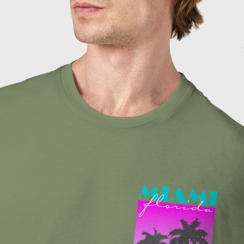 Мужская футболка хлопок с принтом Майами, Флорида, пальмы, фото #4