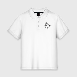 Женское поло хлопок Дракон нарисованный кистью