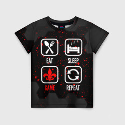 Детская футболка 3D Eat, sleep, Saints Row, repeat