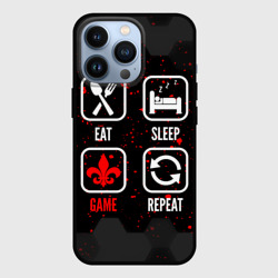 Чехол для iPhone 13 Pro Eat, sleep, Saints Row, repeat