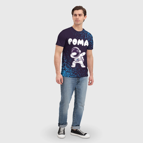Мужская футболка 3D Рома космонавт даб, цвет 3D печать - фото 5