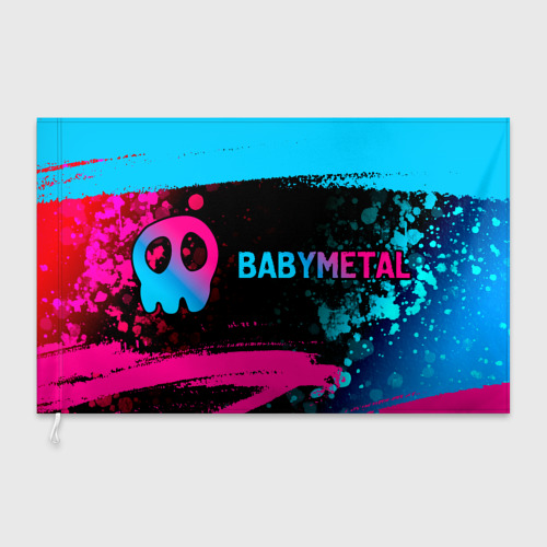 Флаг 3D Babymetal - neon gradient: надпись и символ - фото 3