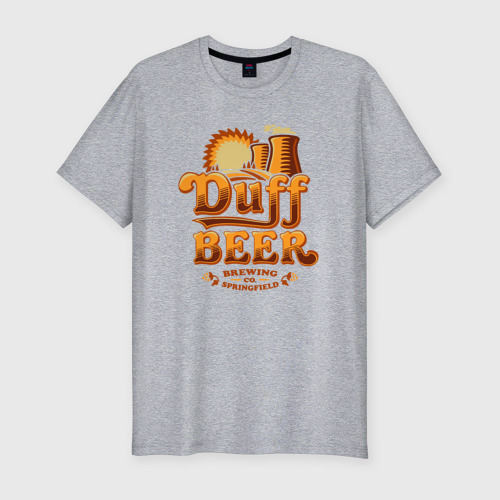 Мужская футболка хлопок Slim с принтом Duff beer brewing, вид спереди #2