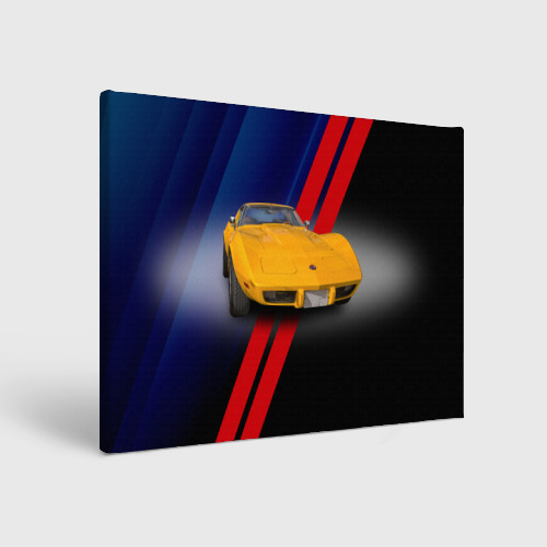 Холст прямоугольный Классический спорткар Chevrolet Corvette Stingray 1978 года, цвет 3D печать