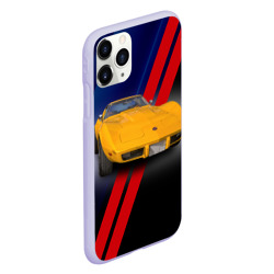 Чехол для iPhone 11 Pro матовый Классический спорткар Chevrolet Corvette Stingray 1978 года - фото 2