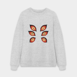 Мужской свитшот oversize без начеса хлопок Глаза демона Кокушибо