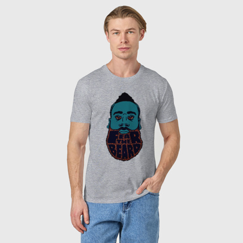 Мужская футболка хлопок Харден - бойся бороды, цвет меланж - фото 3