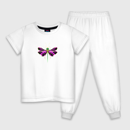 Детская пижама хлопок Стрекоза многоцветная, цвет белый
