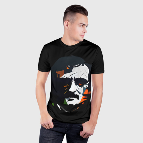 Мужская футболка 3D Slim Ворон Эдгара По, цвет 3D печать - фото 3