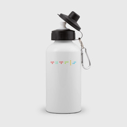 Бутылка спортивная Минималистичный дизайн с названием игры Тетрис