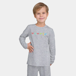 Детская пижама с лонгсливом хлопок Минималистичный дизайн с названием игры Тетрис - фото 2