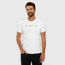 Мужская футболка хлопок Slim Минималистичный дизайн с названием игры Тетрис - фото 2
