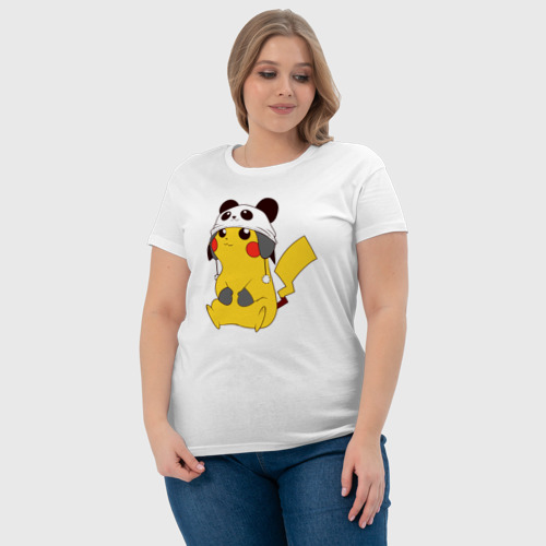 Женская футболка хлопок с принтом Pika panda, фото #4