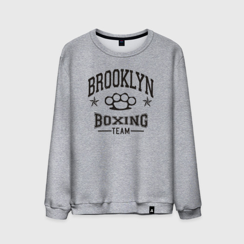 Мужской свитшот хлопок Brooklyn boxing, цвет меланж