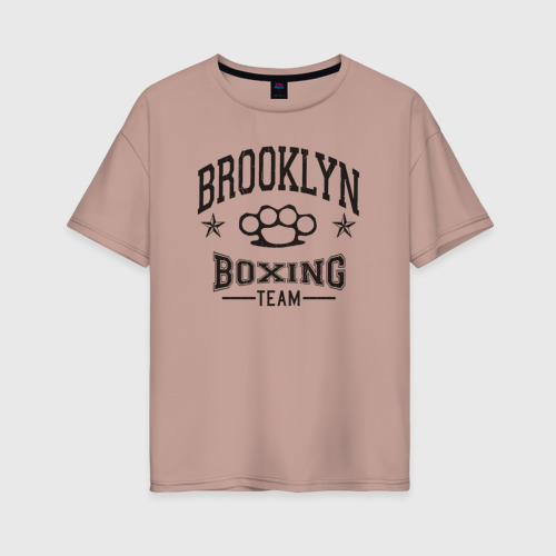 Женская футболка хлопок Oversize с принтом Brooklyn boxing, вид спереди #2