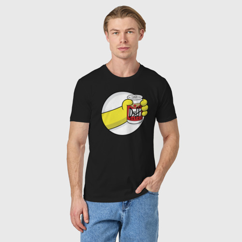 Мужская футболка хлопок с принтом Beer Duff, фото на моделе #1