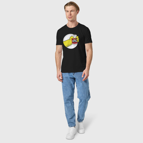 Мужская футболка хлопок с принтом Beer Duff, вид сбоку #3