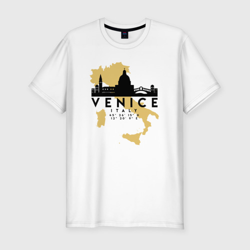Мужская футболка хлопок Slim Итальянская Венеция, цвет белый