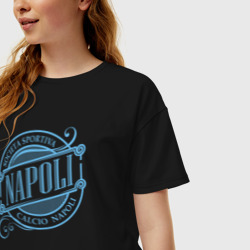 Женская футболка хлопок Oversize FC Napoli - фото 2