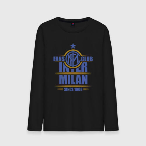 Мужской лонгслив хлопок Inter Milan fans club, цвет черный