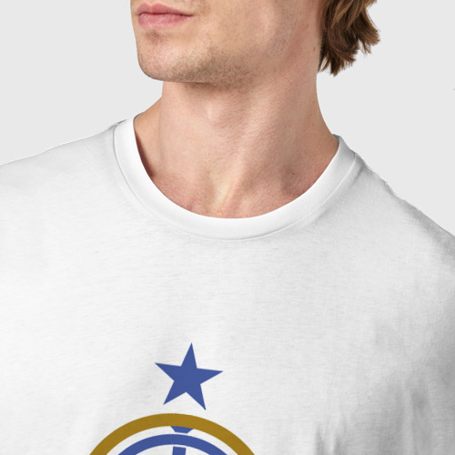 Мужская футболка хлопок Inter Milan fans club, цвет белый - фото 6