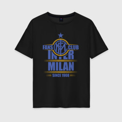 Женская футболка хлопок Oversize Inter Milan fans club