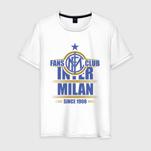 Мужская футболка хлопок Inter Milan fans club, цвет белый