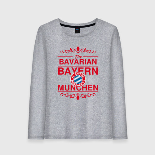 Женский лонгслив хлопок с принтом Bavarian Bayern, вид спереди #2