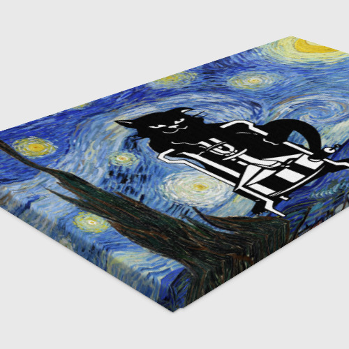 Холст прямоугольный Кот Бегемот на примусе в Звездной ночи, цвет 3D печать - фото 4